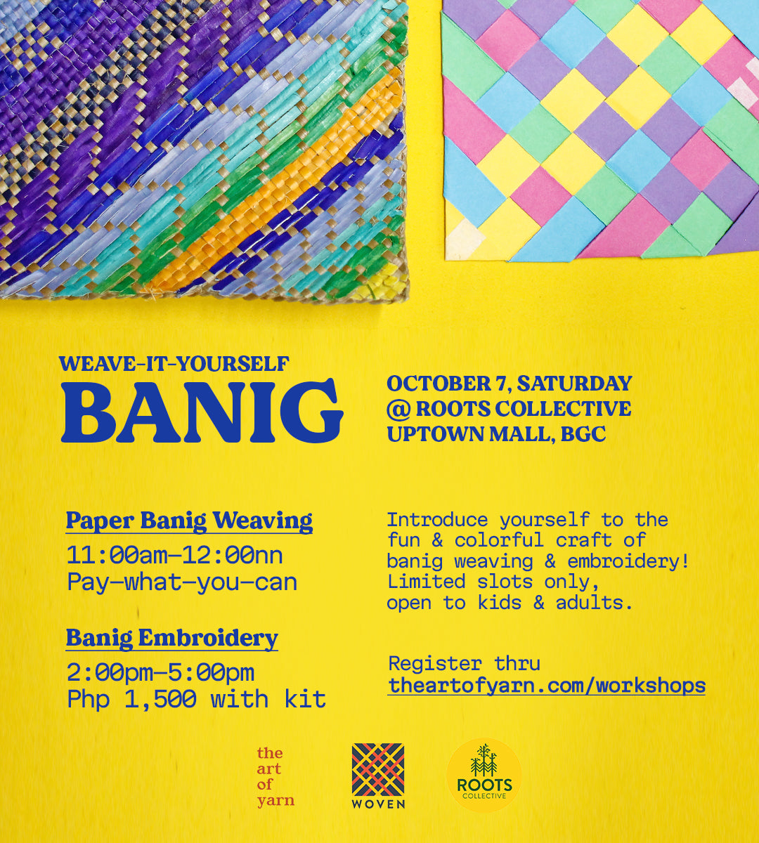 [Oct 7, 2pm] Banig Embroidery Workshop at Roots Collective, BGC