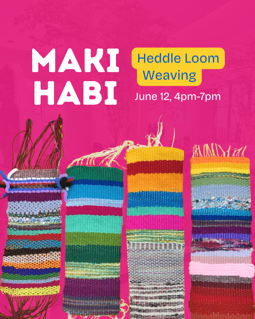makihabi sa Uptown BGC: Heddle Loom Weaving