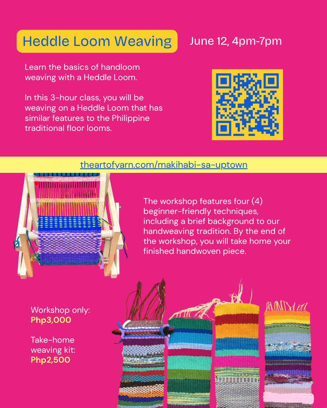 makihabi sa Uptown BGC: Heddle Loom Weaving