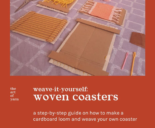 Weave-It-Yourself Cardboard Loom Woven Coaster